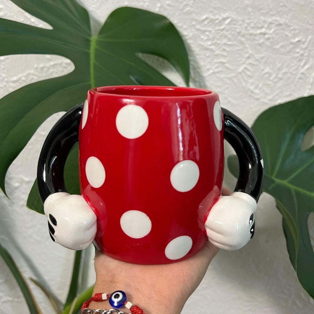 Disney Red and White Polka Dot Mug with Black Handles